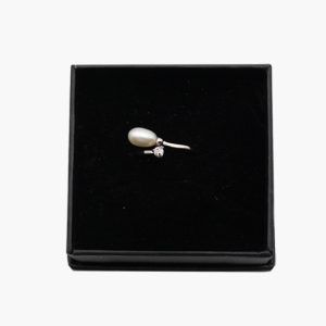 Perlen Ring mit Glitzerstein