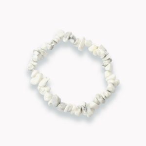 Splitterarmband Howlith weiß für Erwachsene