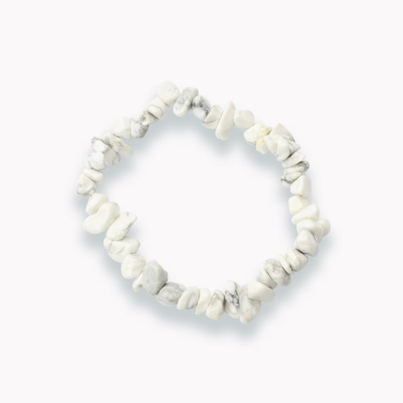 Splitterarmband Howlith weiß für Erwachsene