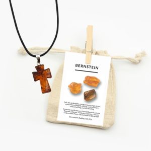 Anhänger Bernstein Kreuz mit Öse