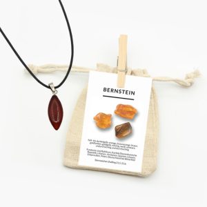 Anhänger Bernstein Navette klein mit Öse