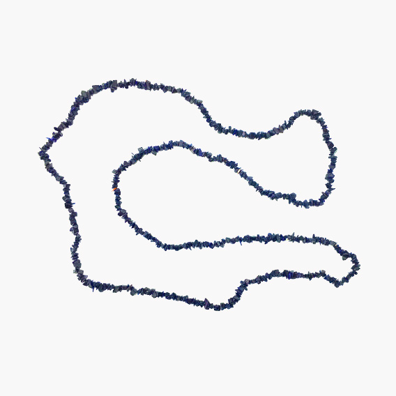 Splitterkette Goldfluss blau (80cm lang) – Bild 2