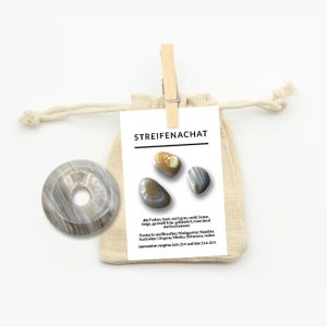 Donut Streifenachat weiß ca. 35mm