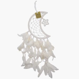 Träumfänger Halbmond weiß