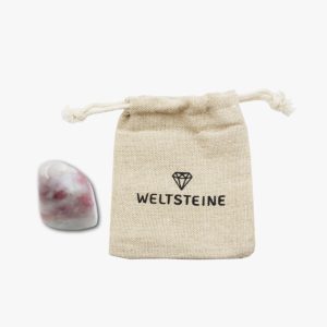 Quarz mit Turmalin pink Trommelstein L