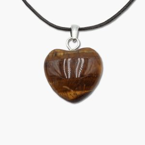 Herz Anhänger bauchig aus Tigerauge