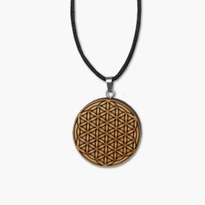 Zirbenholz-Anhänger mit Blume des Lebens