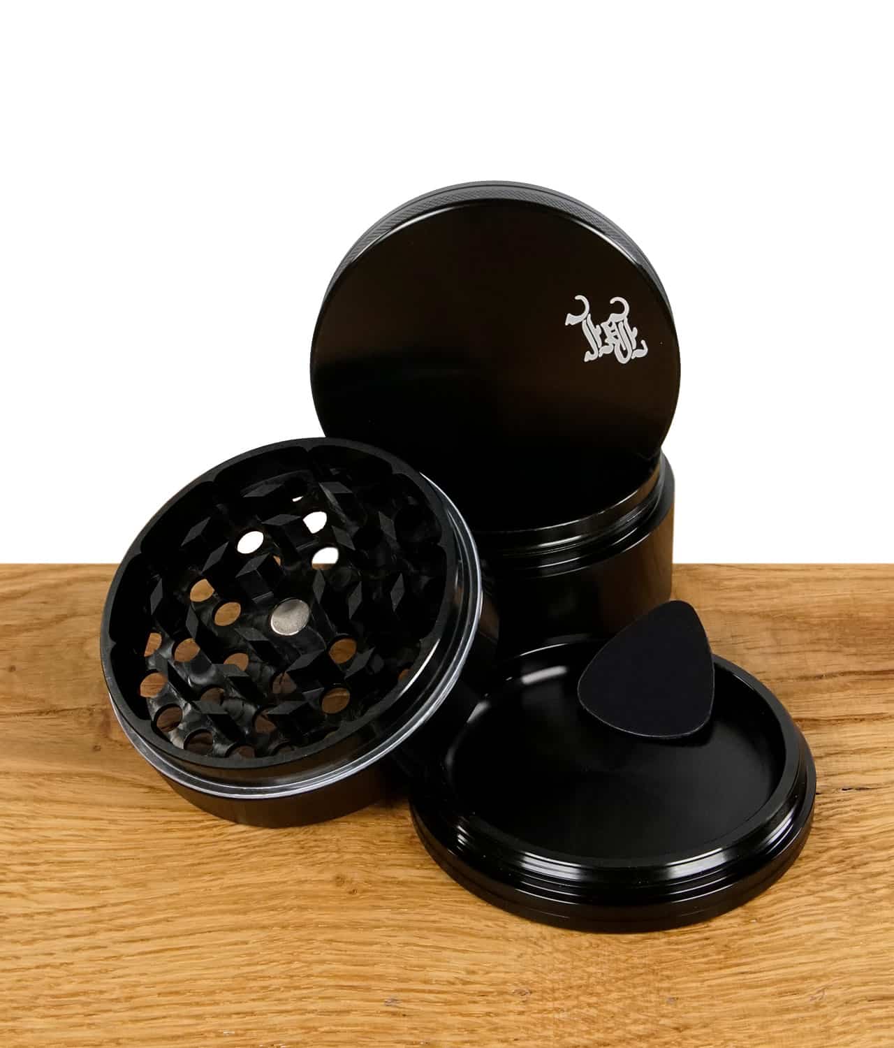 Black Leaf Aluminium Grinder schwarz 4-tlg. Ø75mm – Bild 3