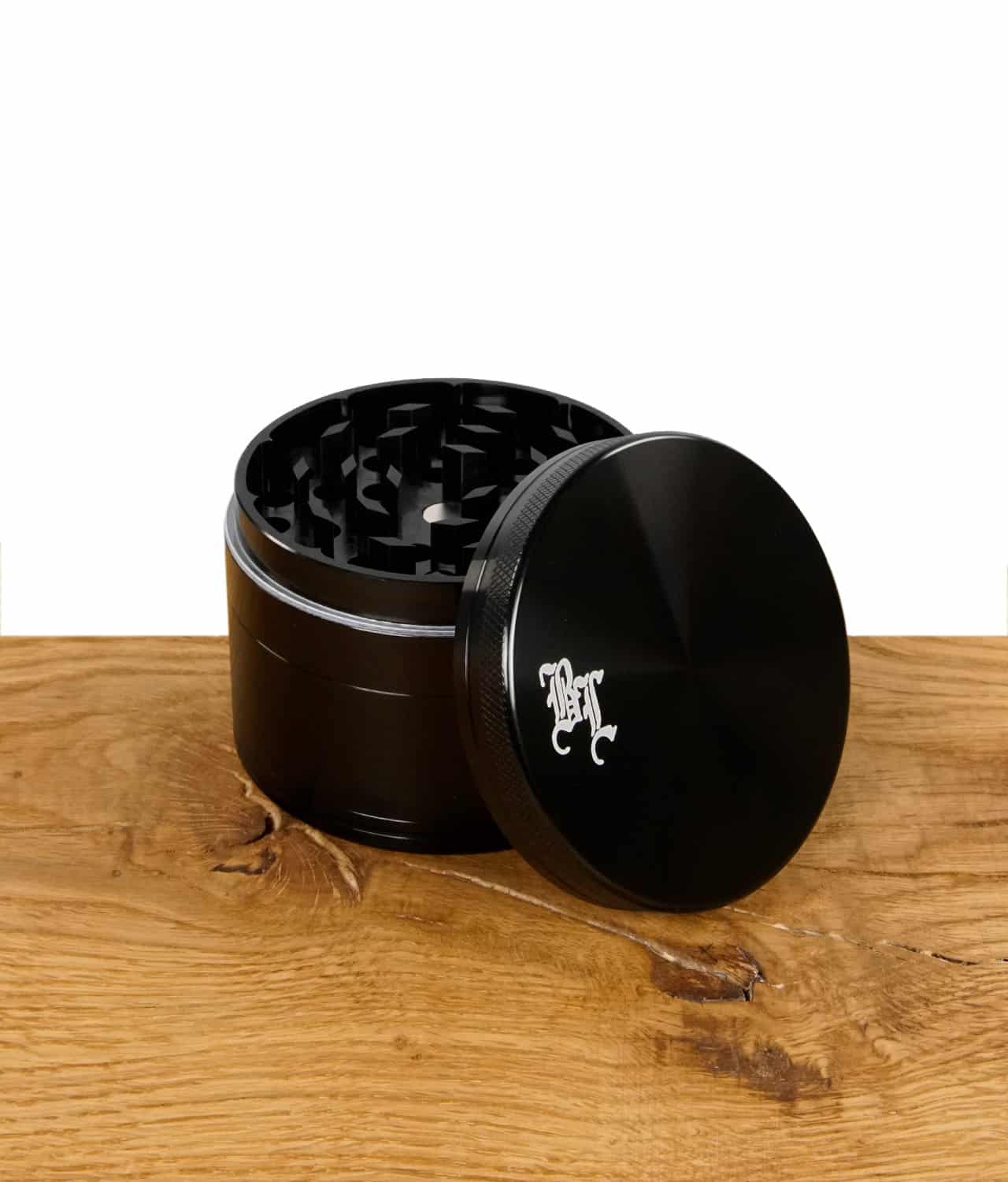 Black Leaf Aluminium Grinder schwarz 4-tlg. Ø75mm