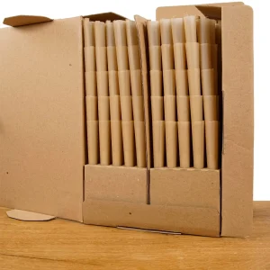 CONES ungebleichte Pre-Rolled Paper mit CTIP Aktivkohlefilter King Size 500er Pack