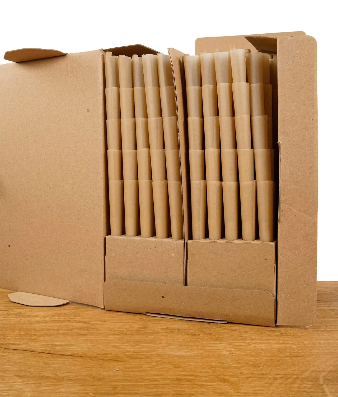 CONES ungebleichte Pre-Rolled Paper mit CTIP Aktivkohlefilter King Size 500er Pack