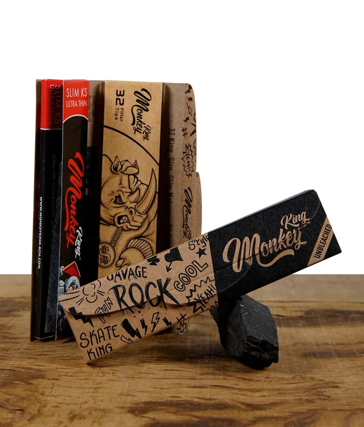Monkey King Papers King Size Slim Woodpack mit Tips