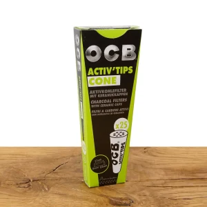 OCB Activ’Tips Aktivkohlefilter Konisch 25er Pack Ø6-8mm
