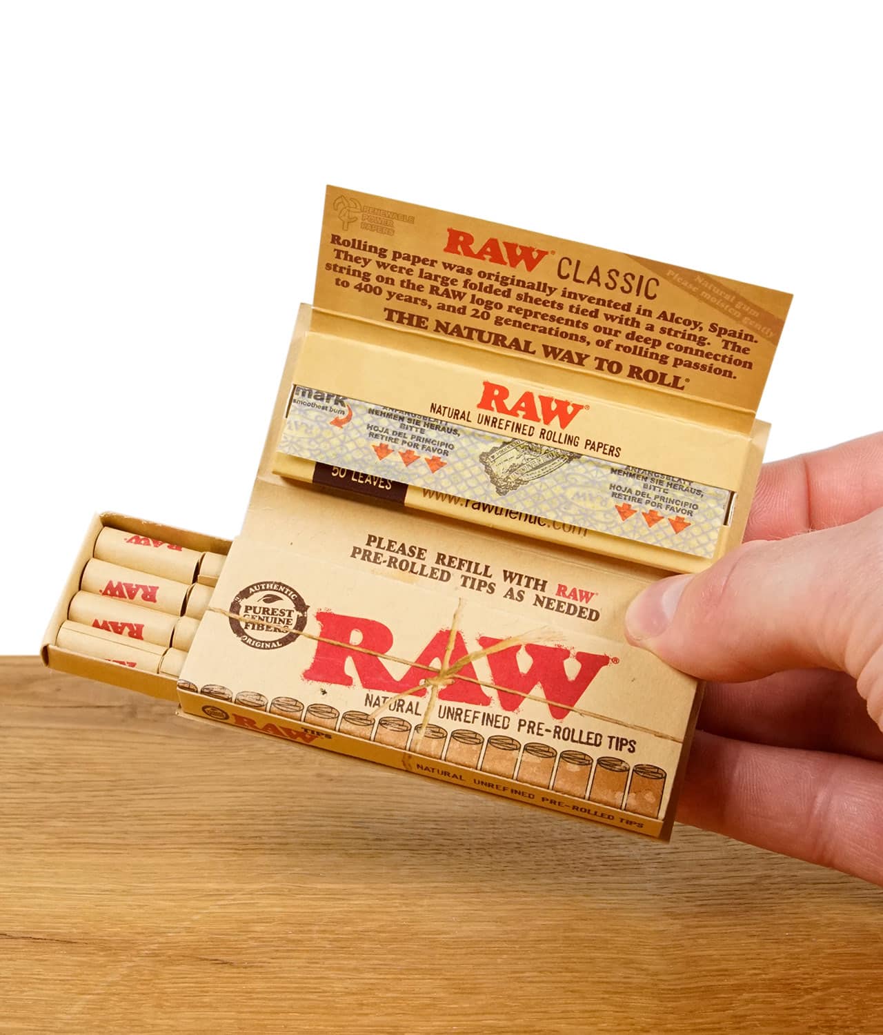 RAW Connoisseur Papers 1 1/4 Size mit Tips vorgerollt – Bild 4