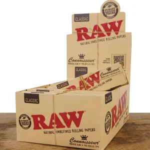 RAW Connoisseur Papers King Size Slim mit Tips vorgerollt 24er Box