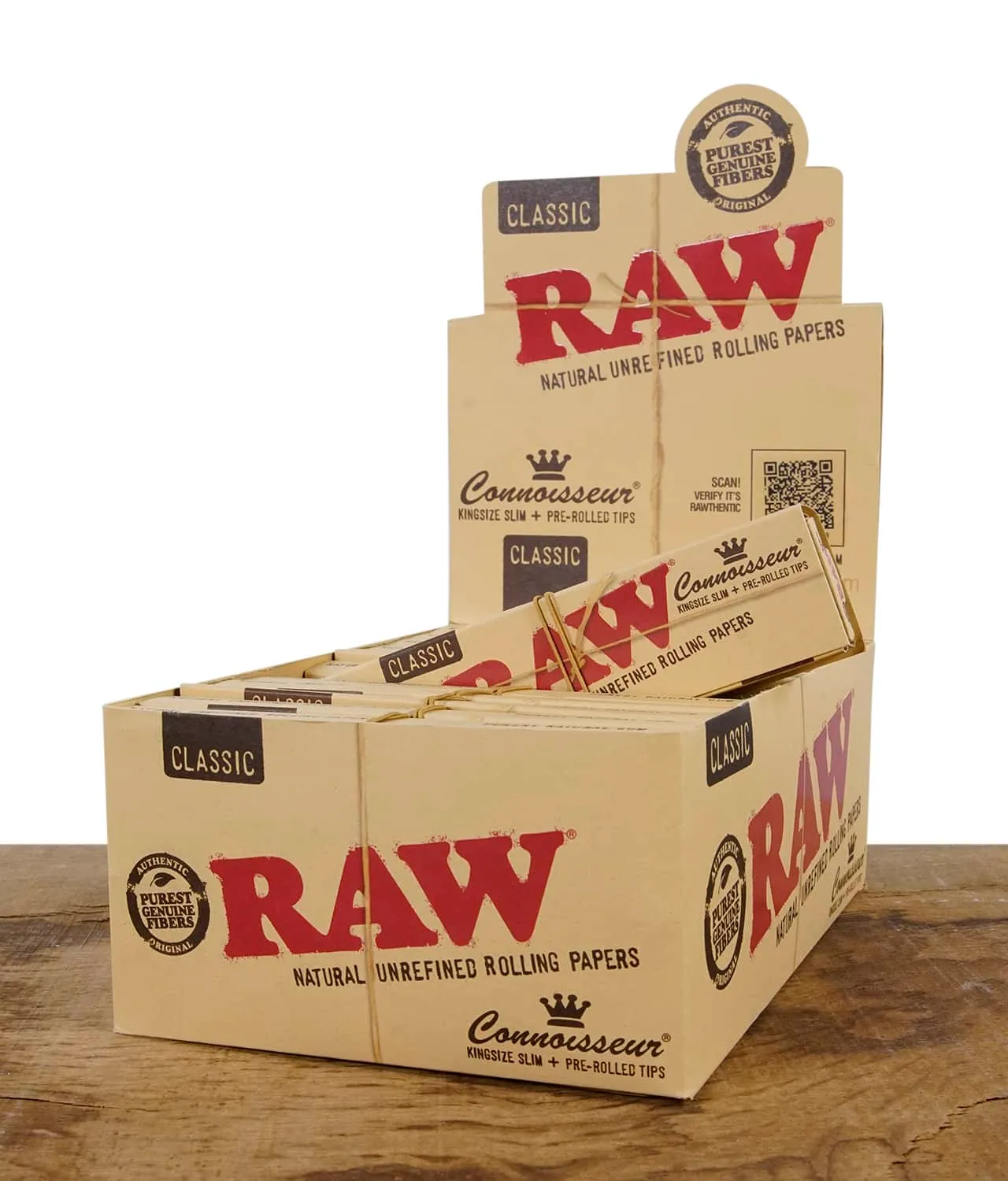 RAW Connoisseur Papers King Size Slim mit Tips vorgerollt 24er Box