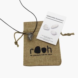 „Rooh“ Rohstein Anhänger Herkimer Diamant