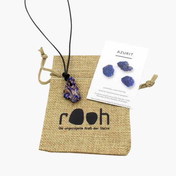 „Rooh“ Rohstein Anhänger Azurit