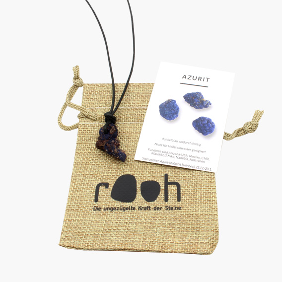 „Rooh“ Rohstein Anhänger Azurit – Bild 2