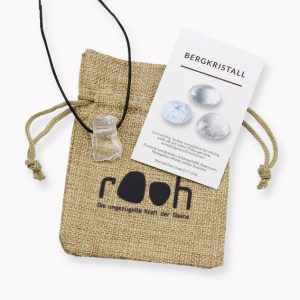 „Rooh“ Rohstein Anhänger Bergkristall